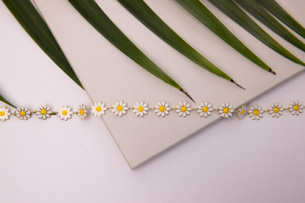 18K Gold-Filled White Daisies with Yellow Center Necklace. - Image 3